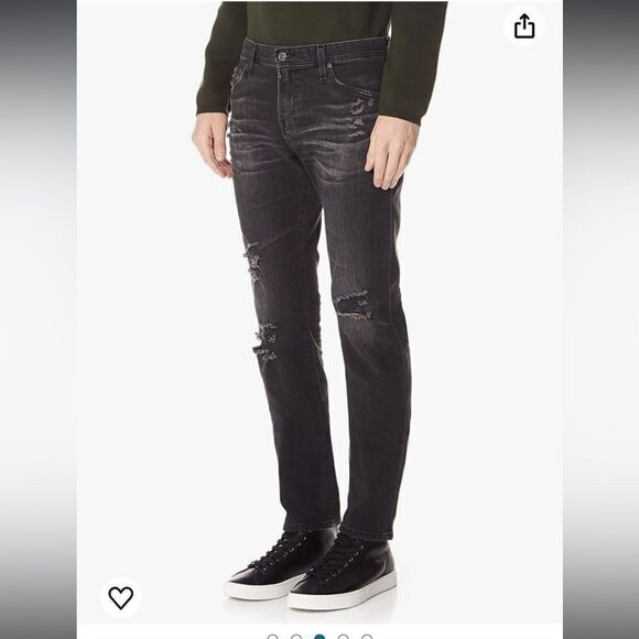 AG Tellis Deconstructed Modern Slim Fit Jeans with Stretch in Black Wash, 29 NWT - Picture 3 of 14